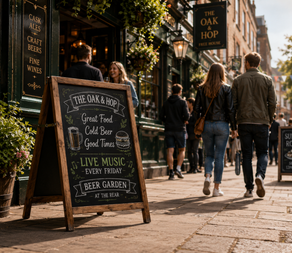 Authentic printed chalkboard a-boards