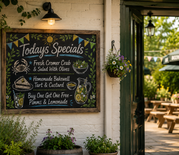 Authentic printed chalkboard specials boards